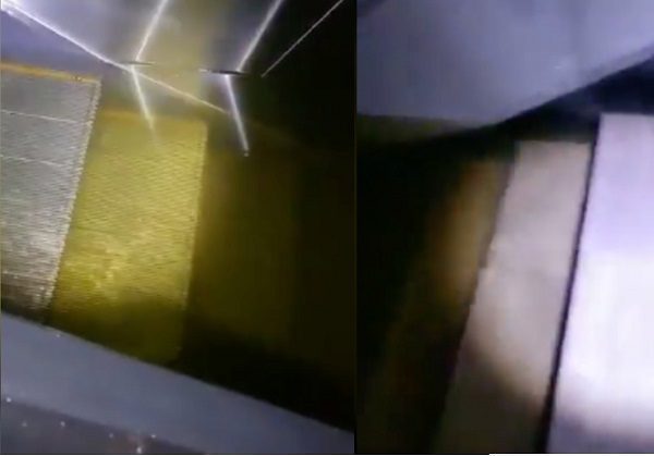 Así se inundaron las escaleras eléctricas del Metro Balbuena #VIDEO