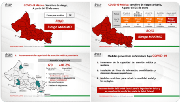 San Luis Potosí vuelve a semáforo rojo