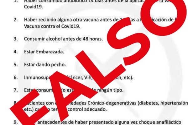 Secretaria de Salud desmiente lista de contraindicaciones de la vacuna Pfizer