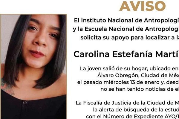 Buscan a Carolina, estudiante de la ENAH desaparecida en CDMX