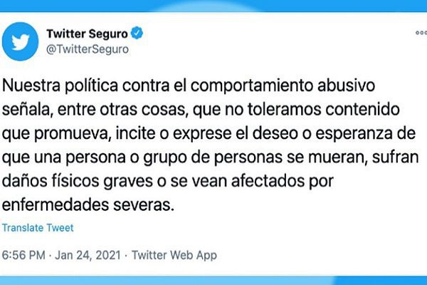 Tras contagio de AMLO, Twitter advierte que no tolerará comentarios sobre muerte