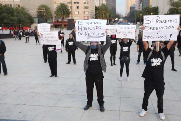 Así protestaron baristas en CDMX exigiendo reapertura #VIDEO