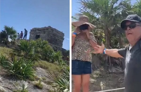Exhiben a turistas subiendo a ruinas prohibidas en Tulum, "edúquense", les dicen #VIDEO