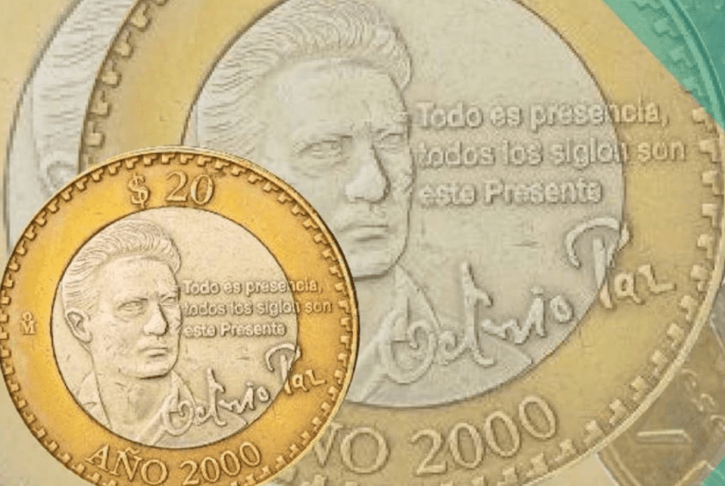 Ofertan hasta en 5 mil pesos monedas conmemorativas de Octavio Paz del 2000