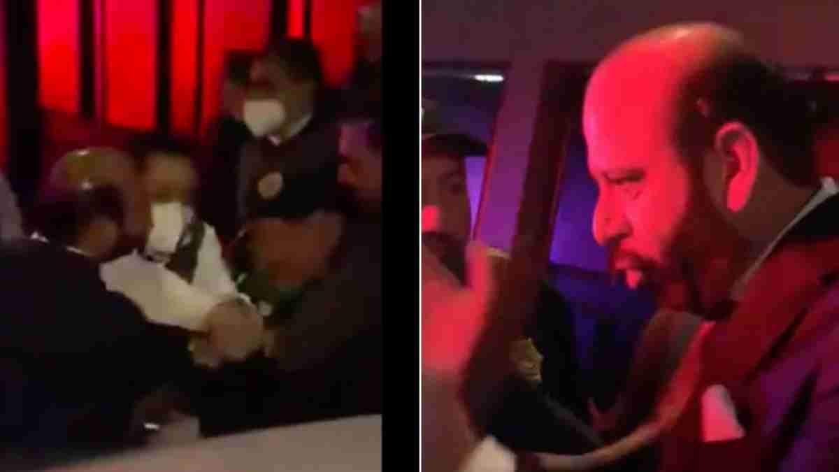 #LordMisZapatos, funcionario del Senado agrede a policías en fiesta masiva #VIDEO