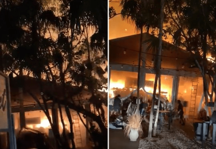 Queda controlado aparatoso incendio en zona costera de Tulum #VIDEO