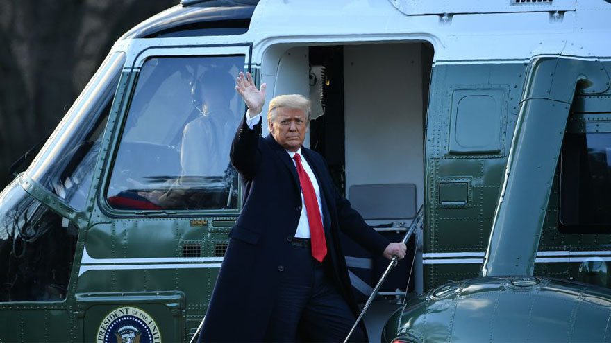 "4 años maravillosos" dice Trump al salir de la Casa Blanca #VIDEO