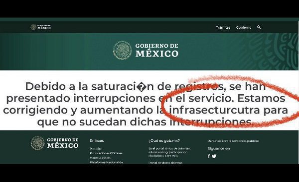 Saturación del portal de registro para vacunas, exhibe faltas de ortografía