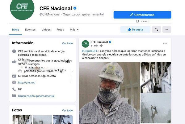 Con imágenes "robadas", la CFE agradeció a su plantilla por reestablecer la luz