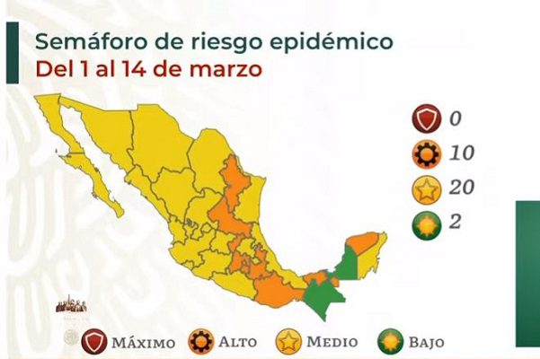 El color rojo del semáforo covid abandona a México