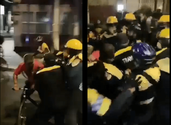 Policías y ciclistas se enfrentan a golpes, Sheinbaum pide su destitución #VIDEO