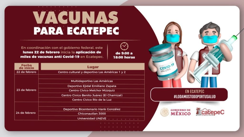 Inicia vacunación en Ecatepec, conoce cómo, cuándo y dónde