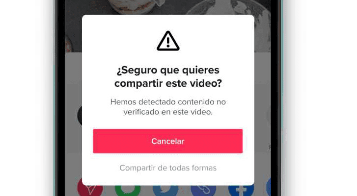 Tiktok agrega alerta de verificación en su contenido