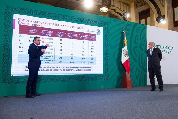 AMLO anuncia acuerdo con filial de Odebrecht por planta de Etileno XXI