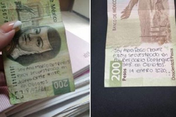 Billetes con falsos mensajes de auxilio causan movilización en Guadalajara