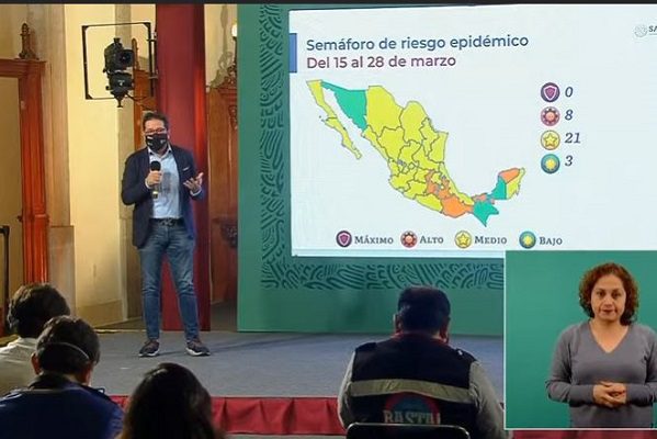 La mayoría de los estados en Semáforo amarillo y Sonora pasa al verde