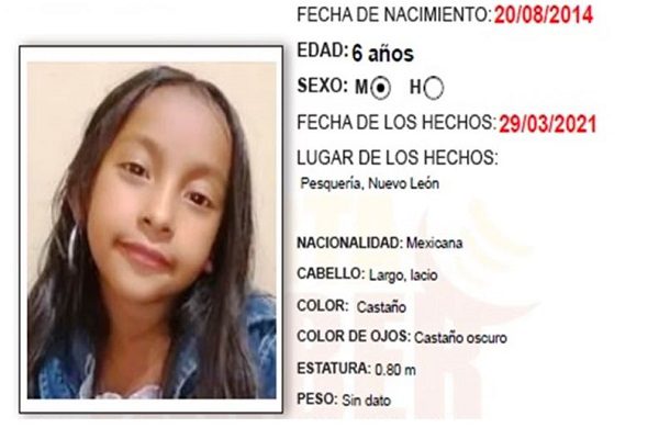Localizan sana y salva de Sofía Abigail, raptada en NL