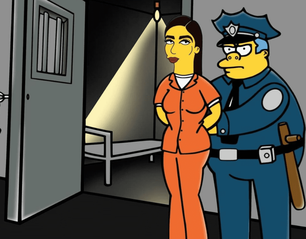 Emma Coronel llega a prisión al mundo de los Simpsons