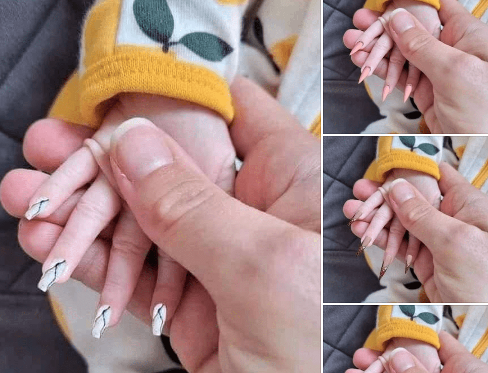Mujer crea controversia al recomendar uñas postizas para su bebé
