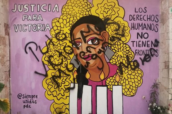 Vandalizan mural en memoria a Victoria Salazar