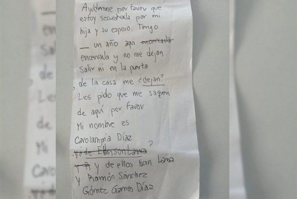 Esta es la nota con la que abuelita pidió ayuda en Iztapalapa