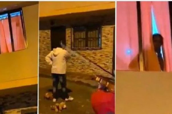 Lleva mariachis a su novia y la encuentra con amante #VIDEO