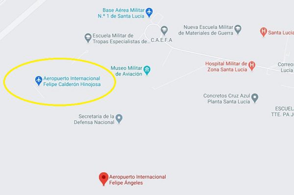 Dan de alta el "Aeropuerto Internacional Felipe Calderón" en Google Maps