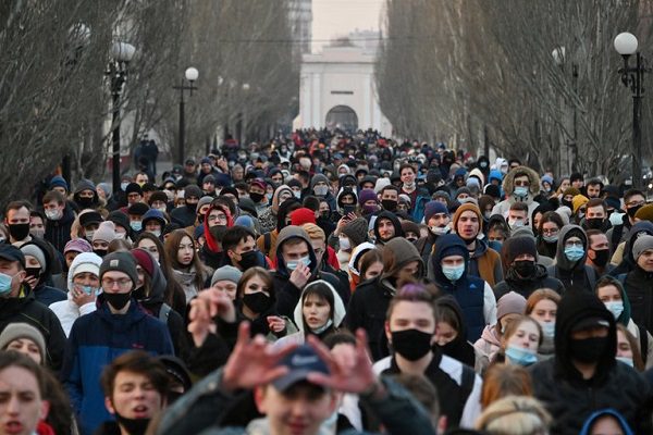 Cientos de detenidos por marchas a favor del opositor Alexéi Navalni