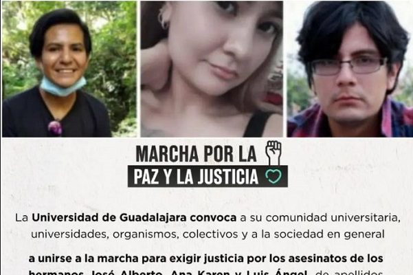Universidad de Guadalajara llama a marcha por el asesinato de los hermanos González Moreno
