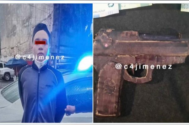 Joven comete robo con una pistola de cartón, en la colonia Juárez