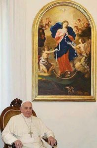 Papa Francisco pide a la Virgen Desatanudos el fin de la pandemia