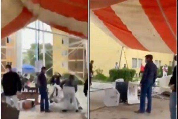 Vandalizan casillas y atacan a funcionarios electorales en Metepec #VIDEOS
