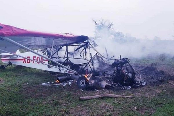 Avioneta se desploma mientras fumigaba, en Veracruz