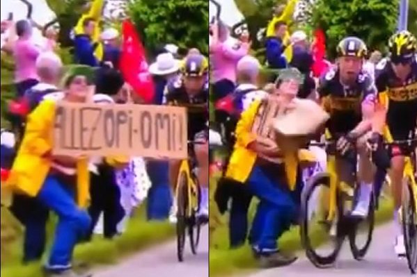 Mujer provoca múltiple accidente en Tour de Francia #VIDEO