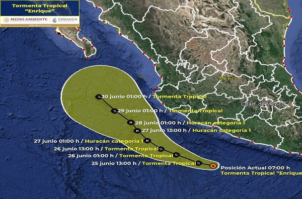 Se forma la tormenta tropical "Enrique" al sur de Zihuatanejo