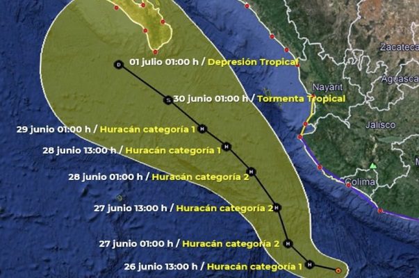 “Enrique” se intensifica y ya es huracán categoría 1