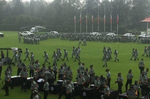 Por lluvia, cancelan ceremonia de aniversario de la Guardia Nacional