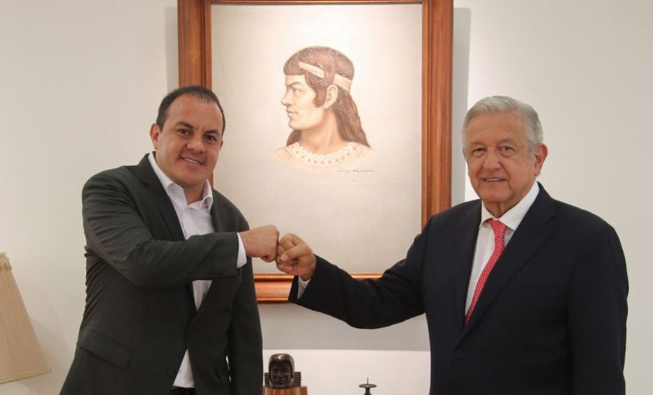AMLO y Cuauhtémoc Blanco se reúnen en Palacio Nacional