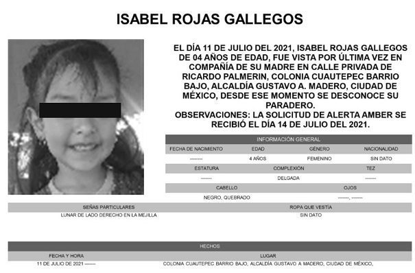 Fiscalía CDMX promete justicia por feminicidio de la niña Isabel