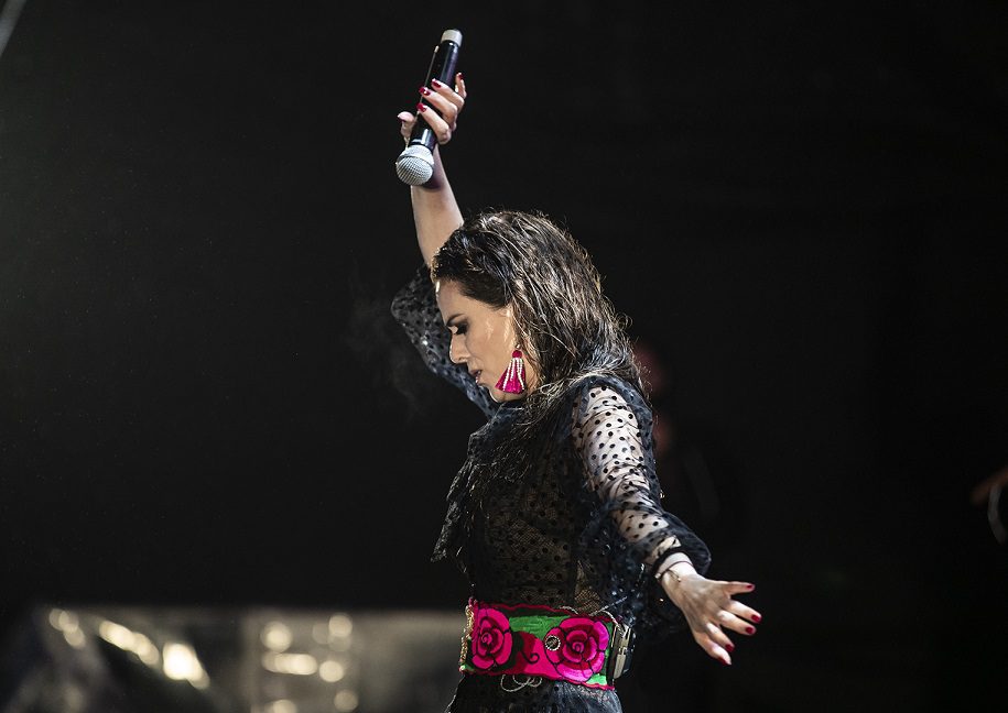 Edith Márquez, inolvidable show bajo la lluvia