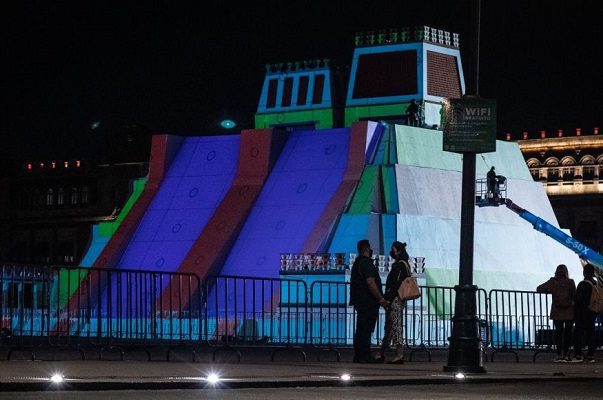 Dan un adelanto de la iluminación de la maqueta del Huey Teocalli