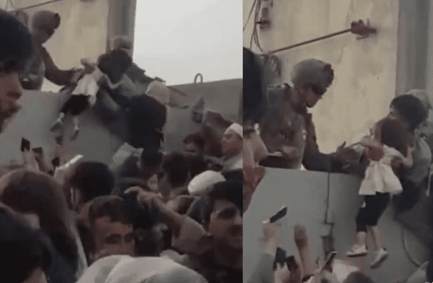 Ante caos en Kabul, entregan a niña a soldados de EE.UU. #VIDEO