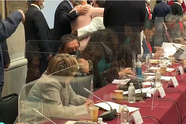 Salgado Macedonio reaparece de manera presencial en reunión Plenaria de Morena