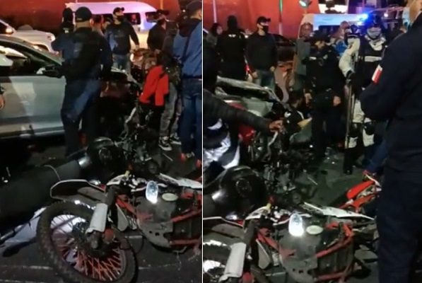 Automovilista atropella a cinco motociclistas, en Neza #VIDEO
