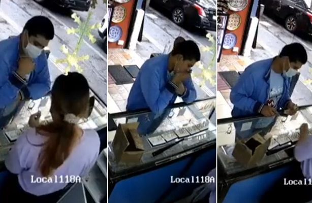 Sujeto logra robarse anillos tragándoselos, en Puebla #VIDEO