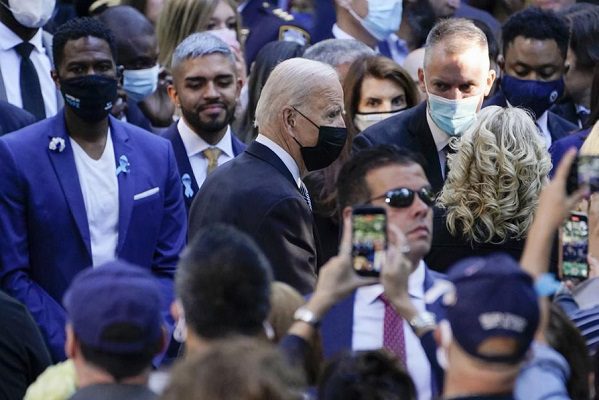 Joe Biden arriba al memorial del atentado del 11 de septiembre