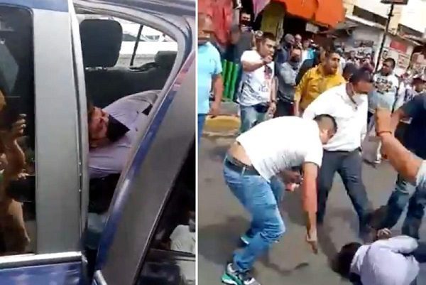 A golpes y palazos, pobladores bajan a ladrón de patrulla, en Tlalpan #VIDEO