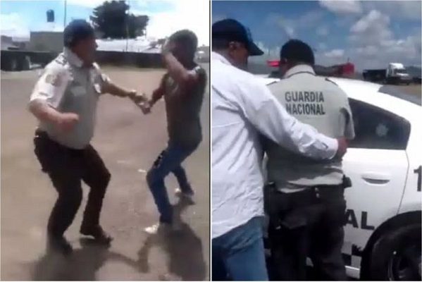 GN investiga a elemento que agredió a trailero y a su esposa, en Tlaxcala #VIDEO