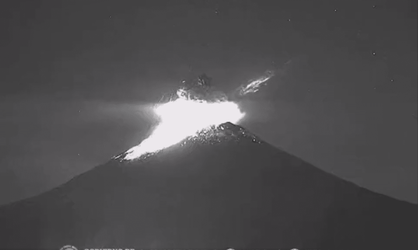 Así hizo explosión el Popocatépetl la mañana de este domingo #VIDEO