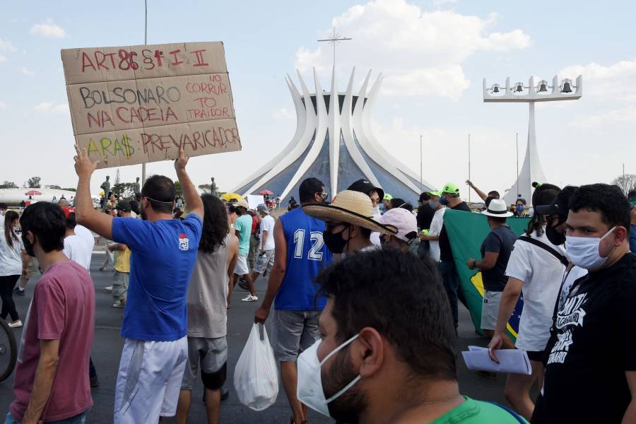 Protestan contra el régimen de Bolsonaro